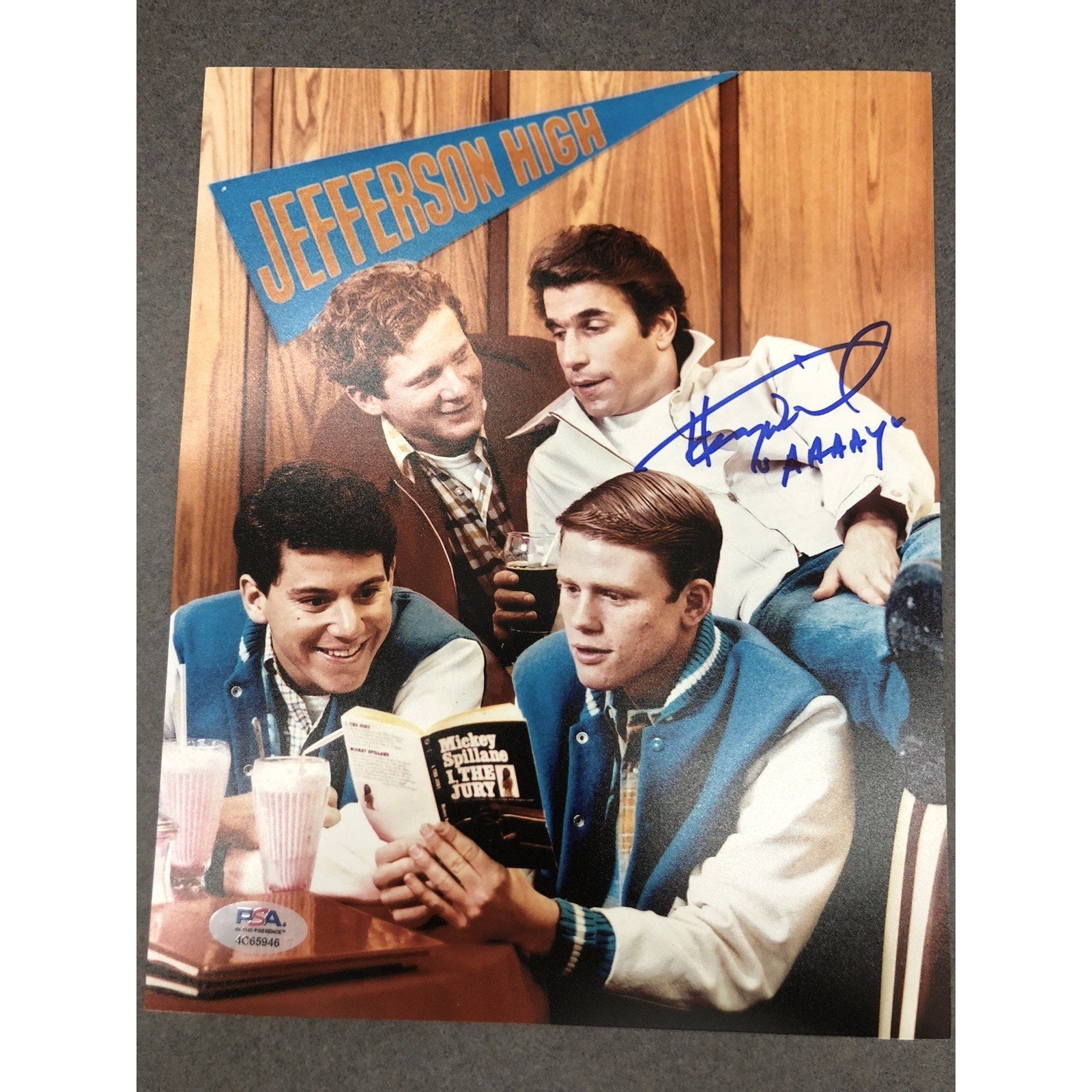 Henry Winkler Happy Days Jefferson High signed 8x10 PSA Autograph Inscribed AAAY