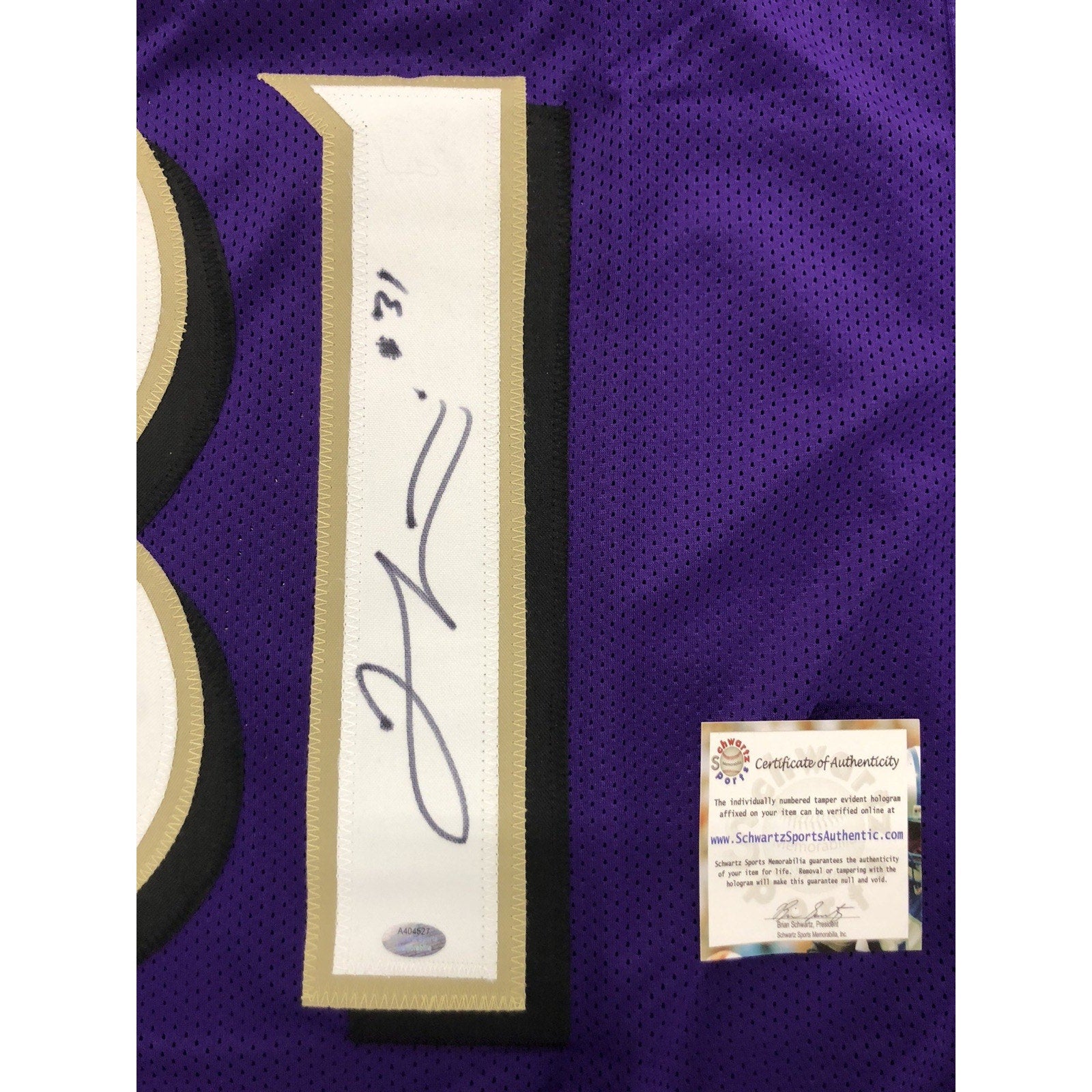 Jamal Lewis Signed Jersey Autograph Schwartz Sports COA Vikings