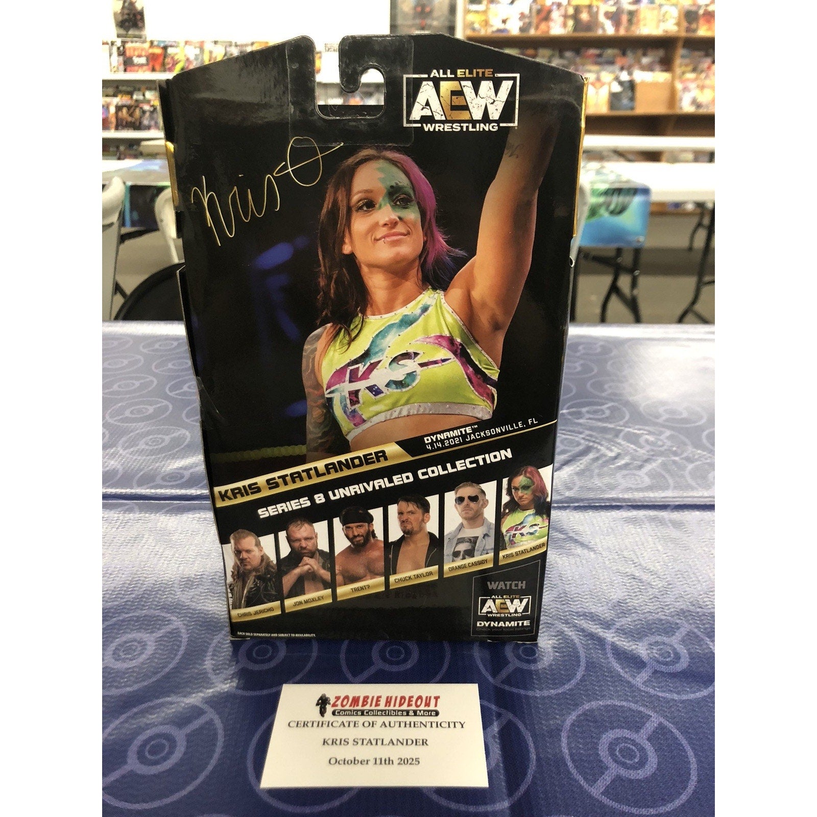 AEW Kris Statlander Signed Autograph All Elite Unrivaled BLUE INK W/Store COA