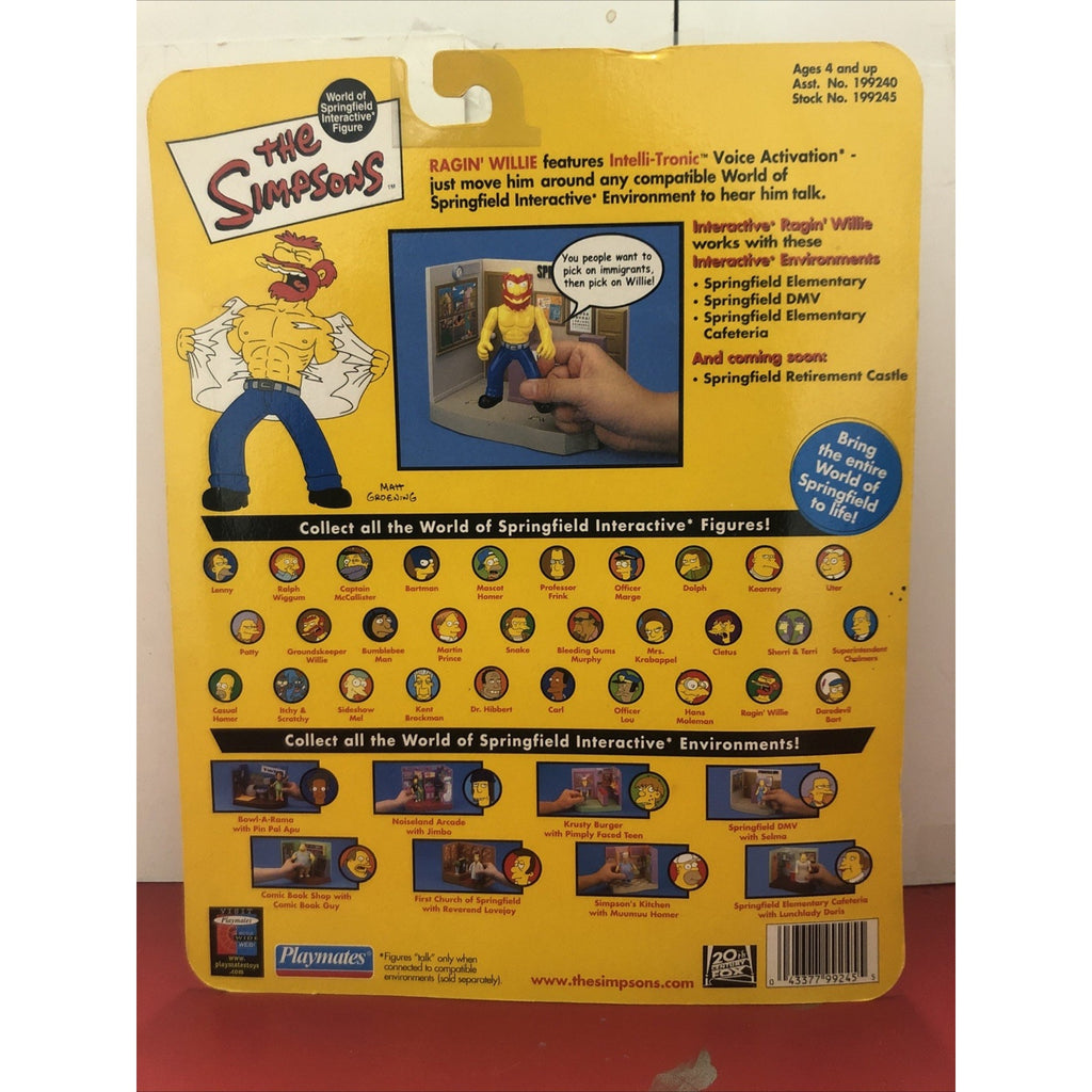 Playmates Toys Simpsons Series 8 Ragin Willie Action Figure