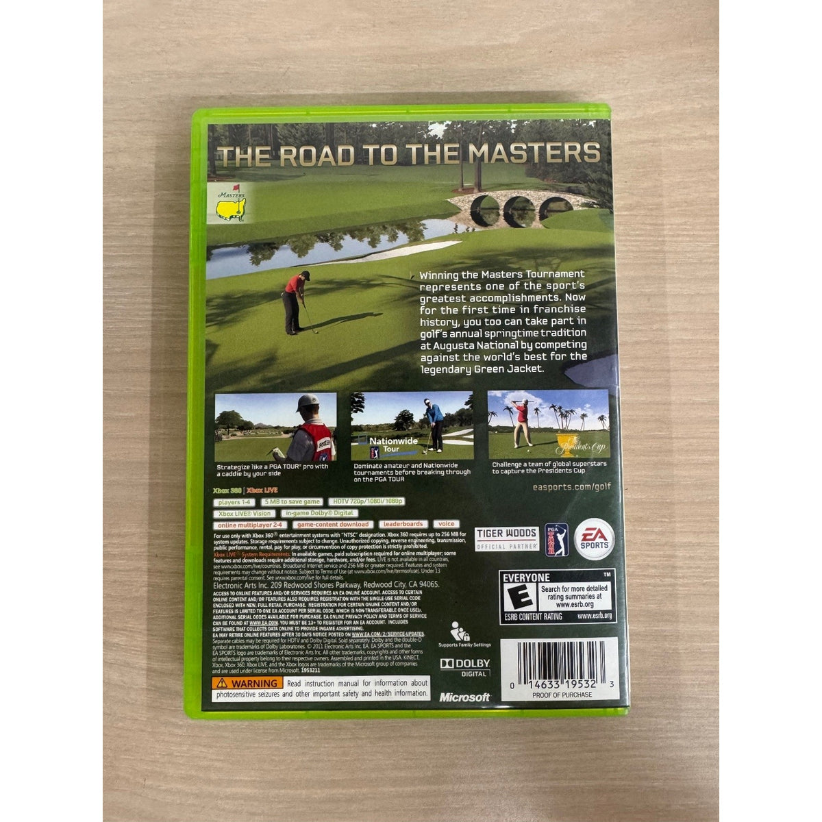 Tiger Woods PGA Tour 12: The Masters Xbox 360 Video Game Golf Multiplayer