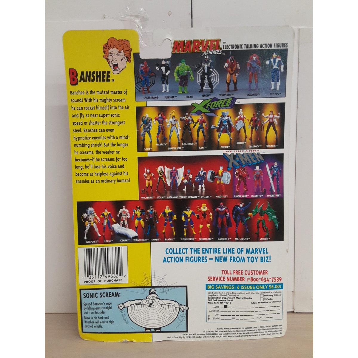 Marvel Entertainment Banshee w/ Trading Card the Uncanny X Men Action Figure