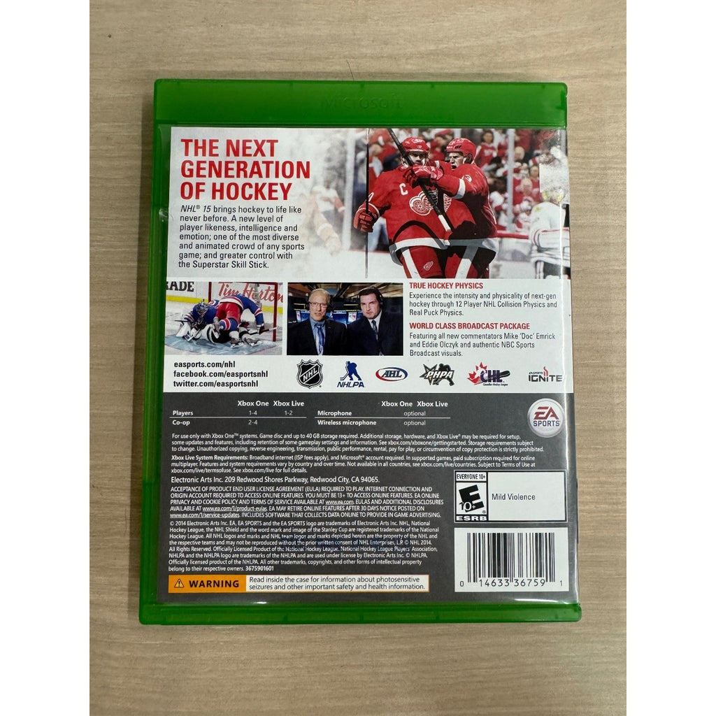 NHL 15 Xbox One Video Game Hockey Sports Multiplayer EA Sports