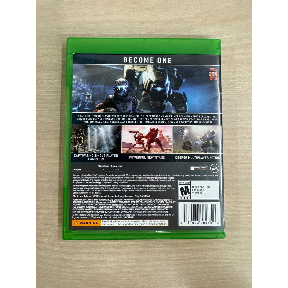 Titanfall 2 Xbox One Video Game FPS Multiplayer Action