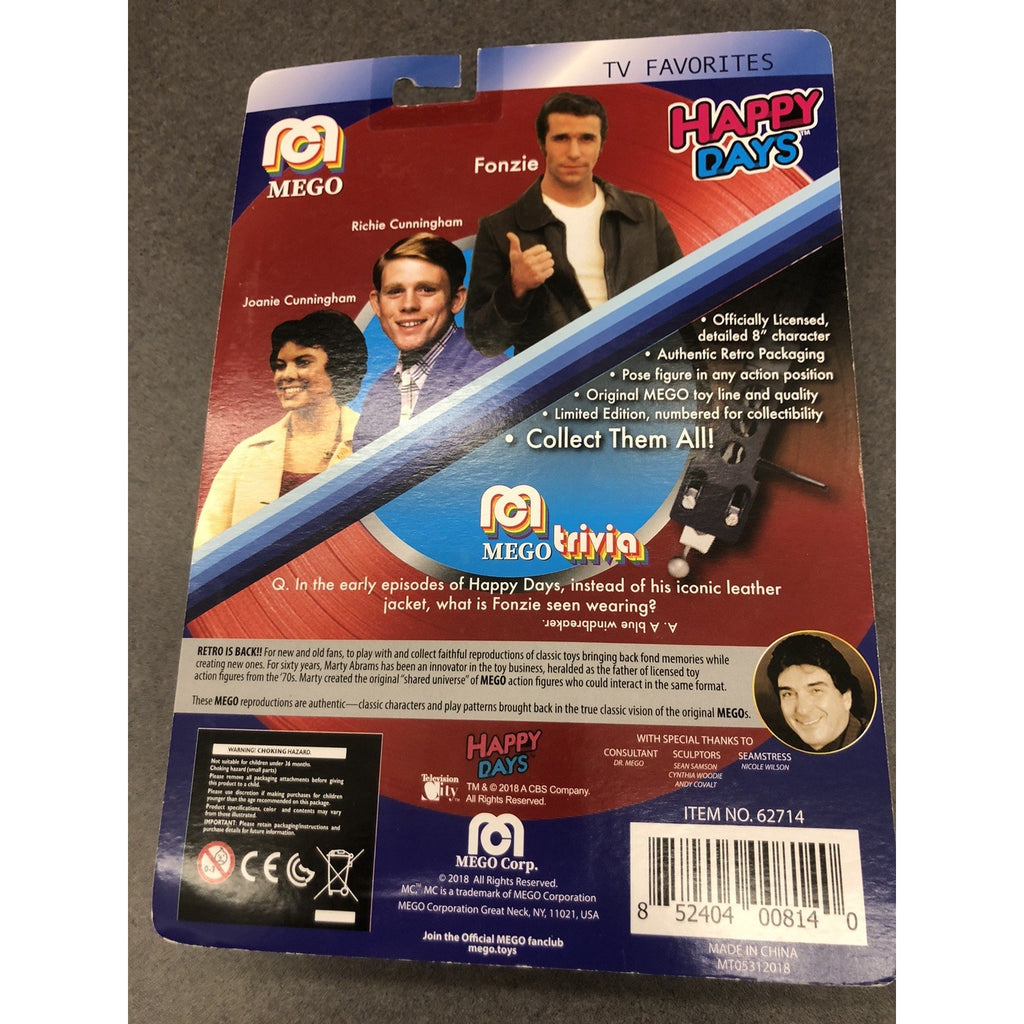 2018 Mego FONZIE Happy Days 8" Doll Signed by Henry Winkler Autograph PSA CoA