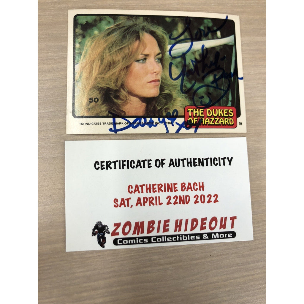 1981 The Dukes of Hazzard 'Daisy' Card SIGNED Catherine Bach! Zombie Hideout COA
