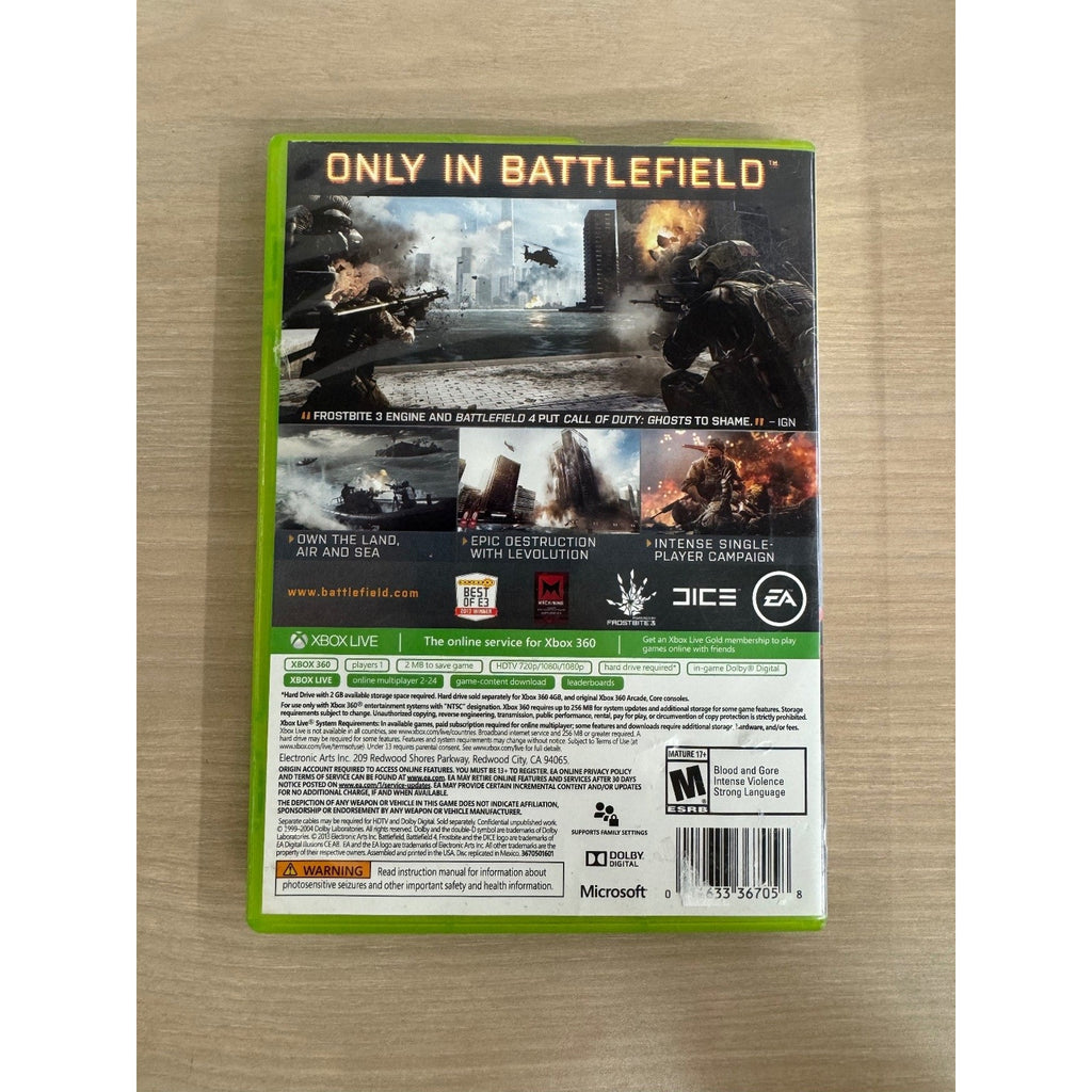Battlefield 4 Xbox 360 Video Game FPS Shooter Multiplayer EA DICE