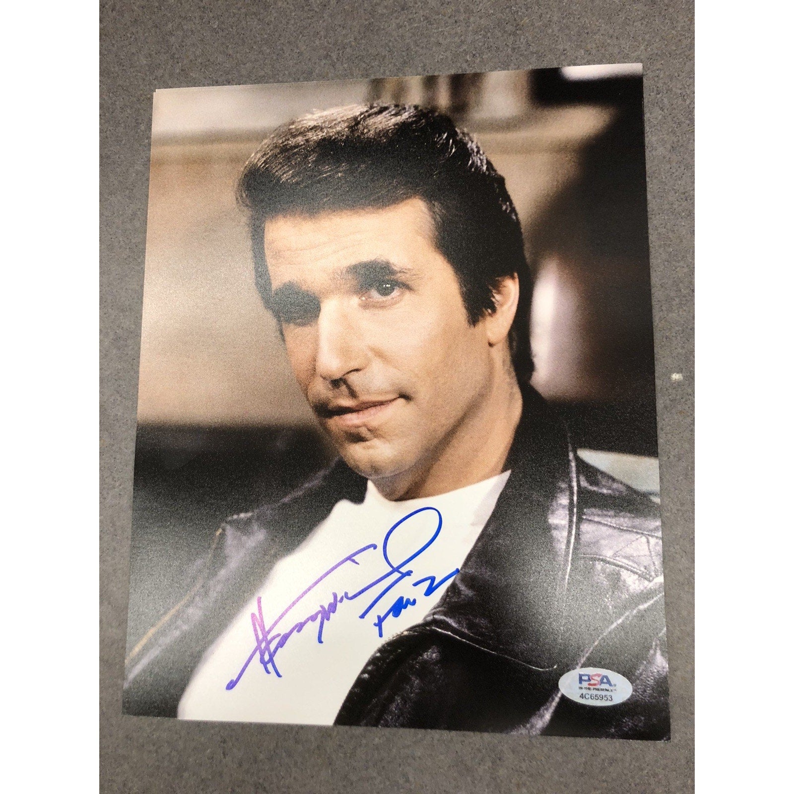 Henry Winkler Happy Days Headshot signed 8x10 PSA/DNA Autograph Inscribed FONZ