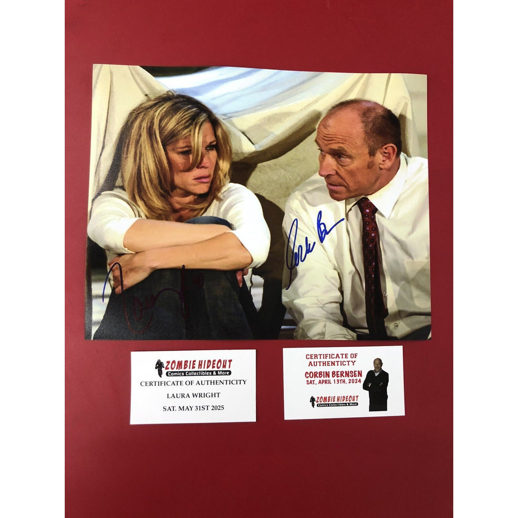 LAURA WRIGHT & CORBIN BERNSEN General Hospital Dual Signed 8x10 COA