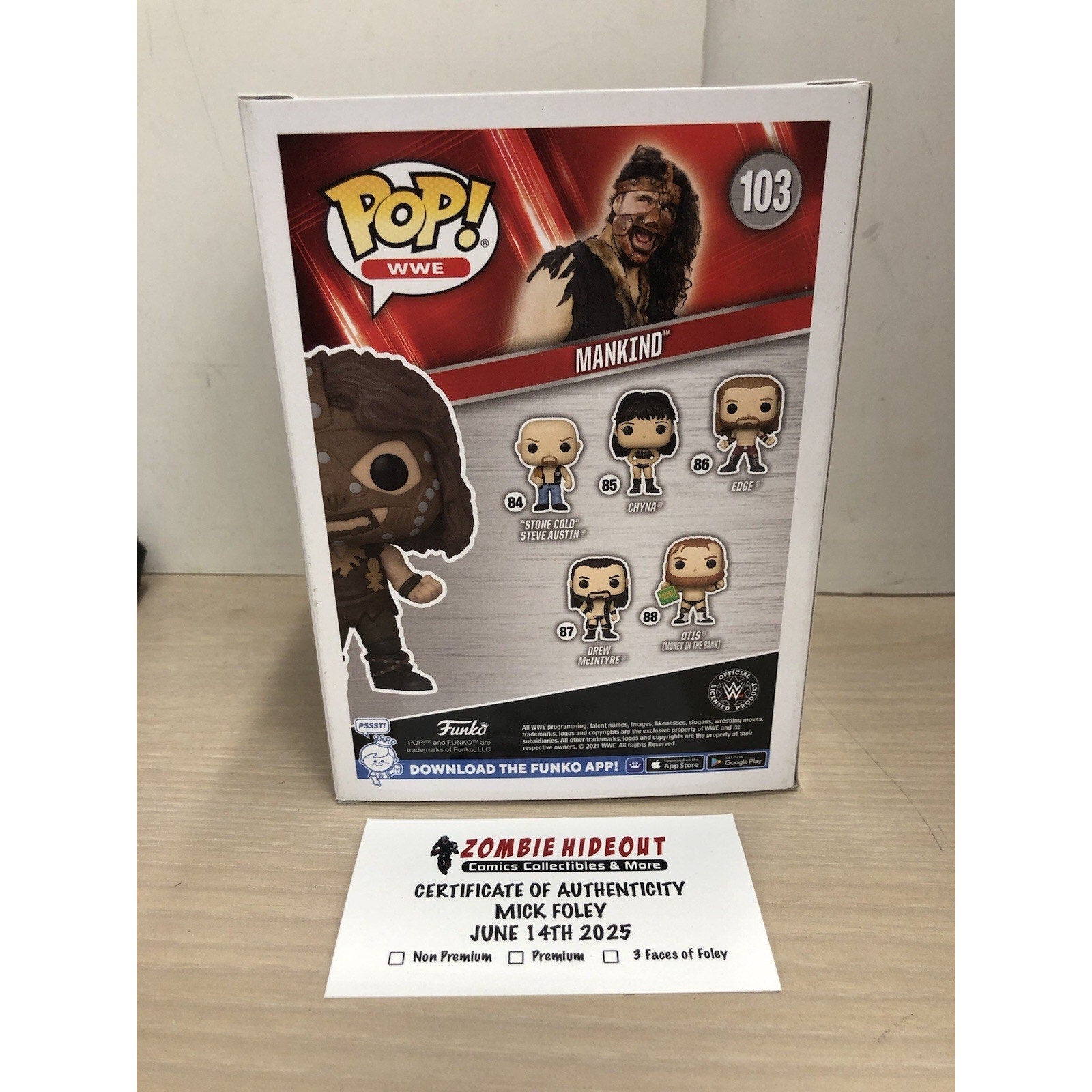MANKIND Signed Funko Pop #103 W/ Inscription Autograph PSA CoA Mick Foley