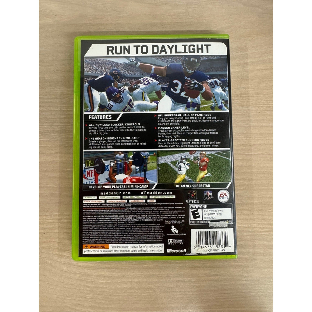 Madden NFL 07 Xbox 360 Video Game Football Sports EA Sports NFL