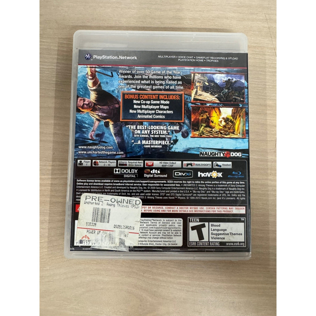 Uncharted 2: Among Thieves Game of the Year Edition PS3 Video Game Multiplayer