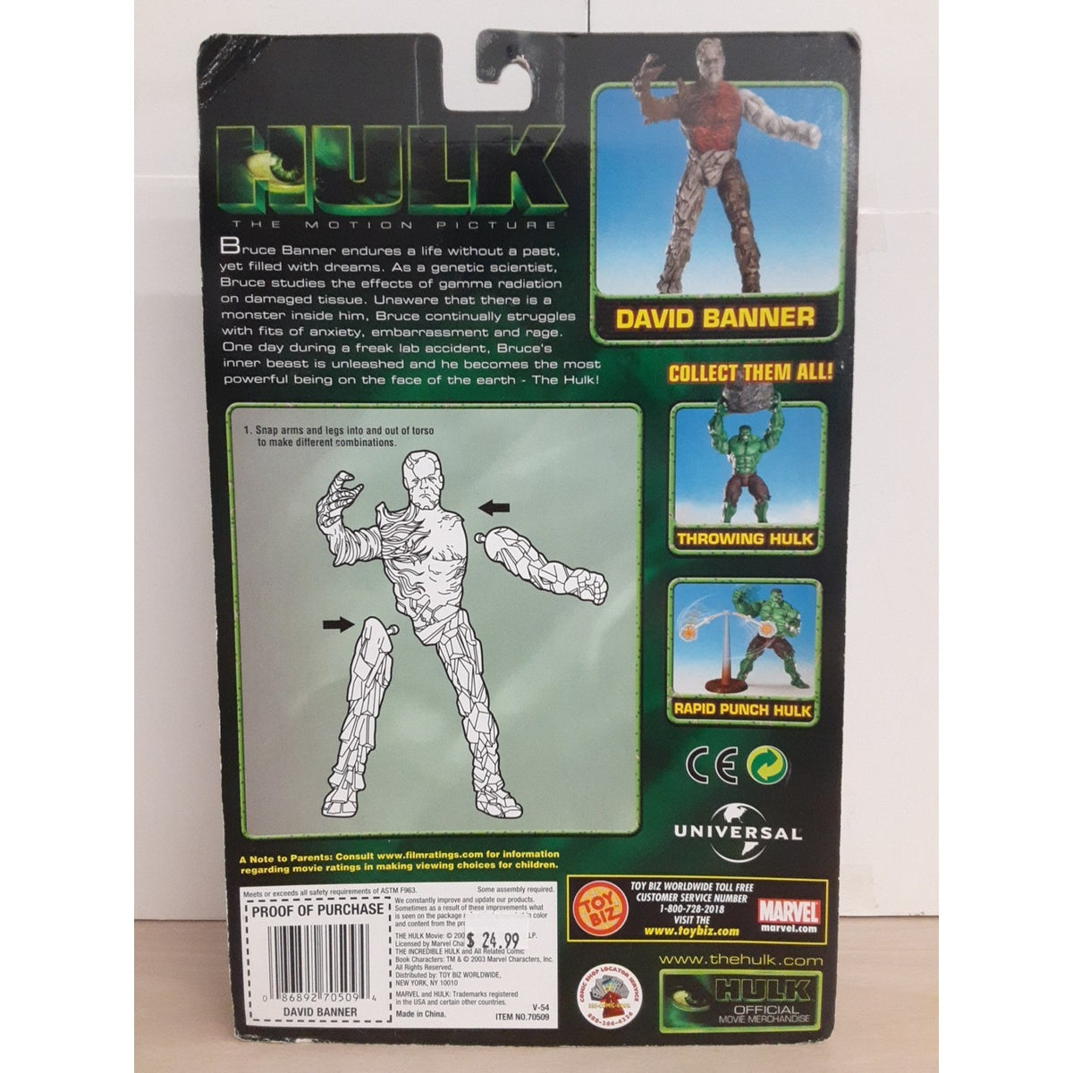 Toy Biz Marvel David Banner With Interchangable Arms And Legs Action Figure