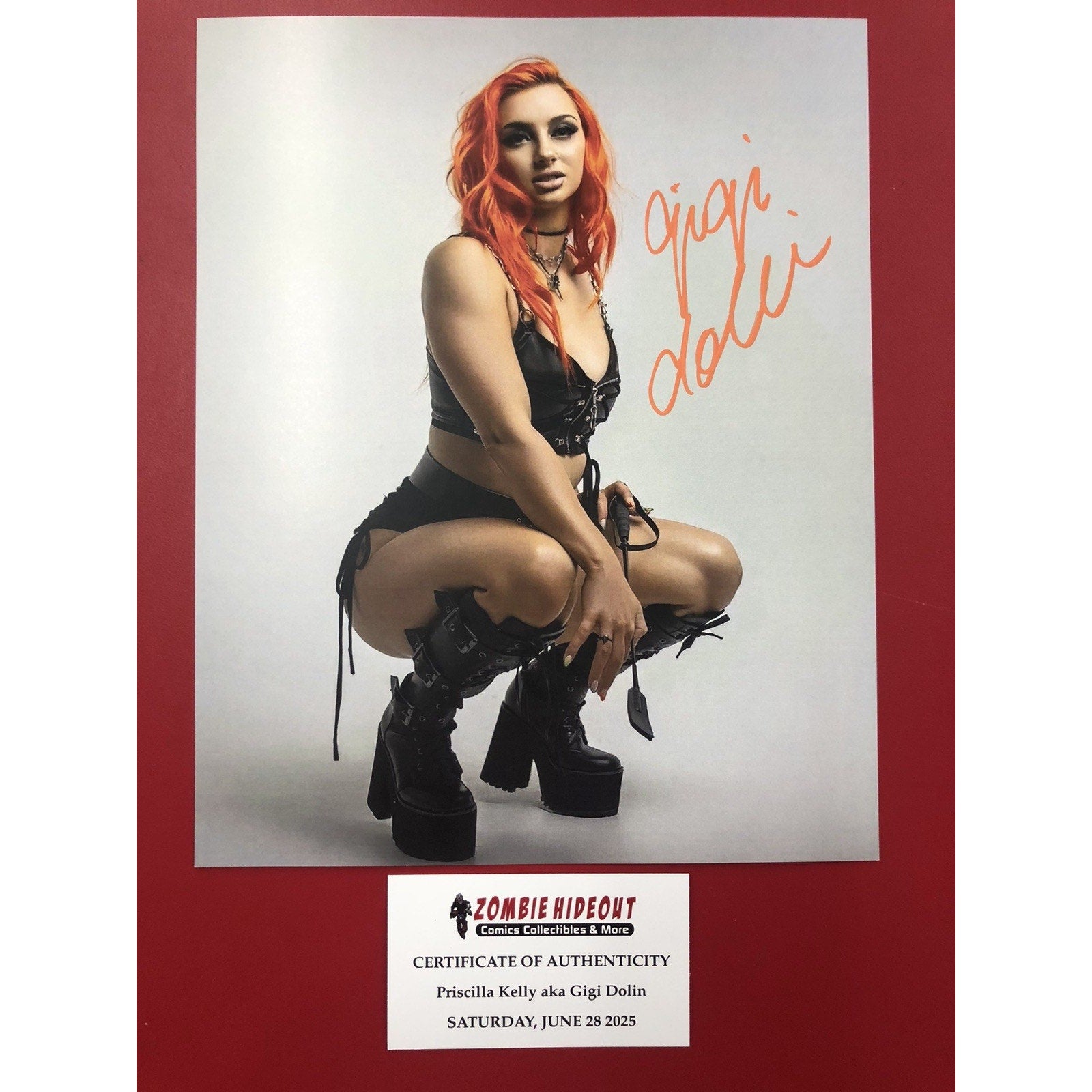 Gigi Dolin AKA Priscilla Kelly 8x10 Photo Autograph Signed WWE NXT Store CoA