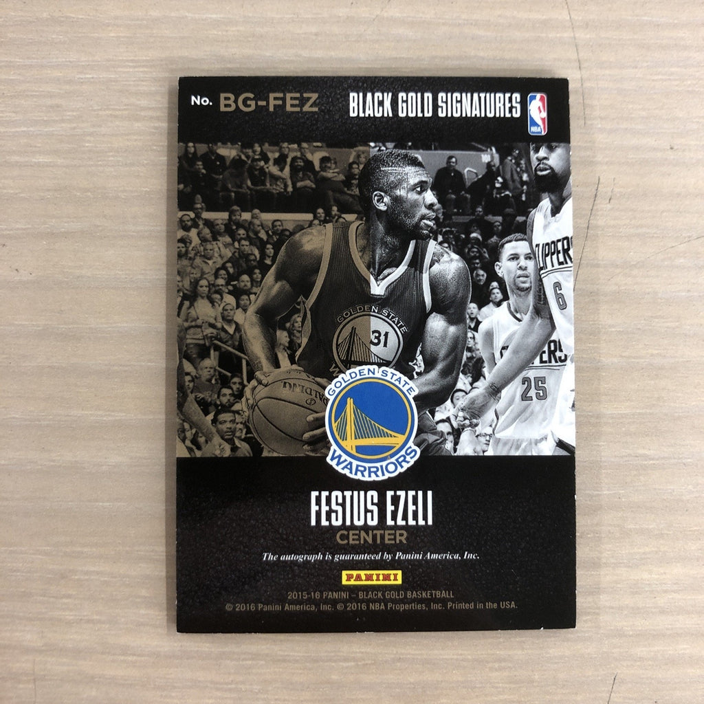 2015-16 Panini Black Gold Basketball Festus Ezeli Black Gold Signings Auto /10