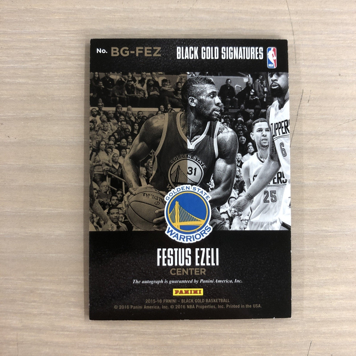 2015-16 Panini Black Gold Basketball Festus Ezeli Black Gold Signings Auto /10