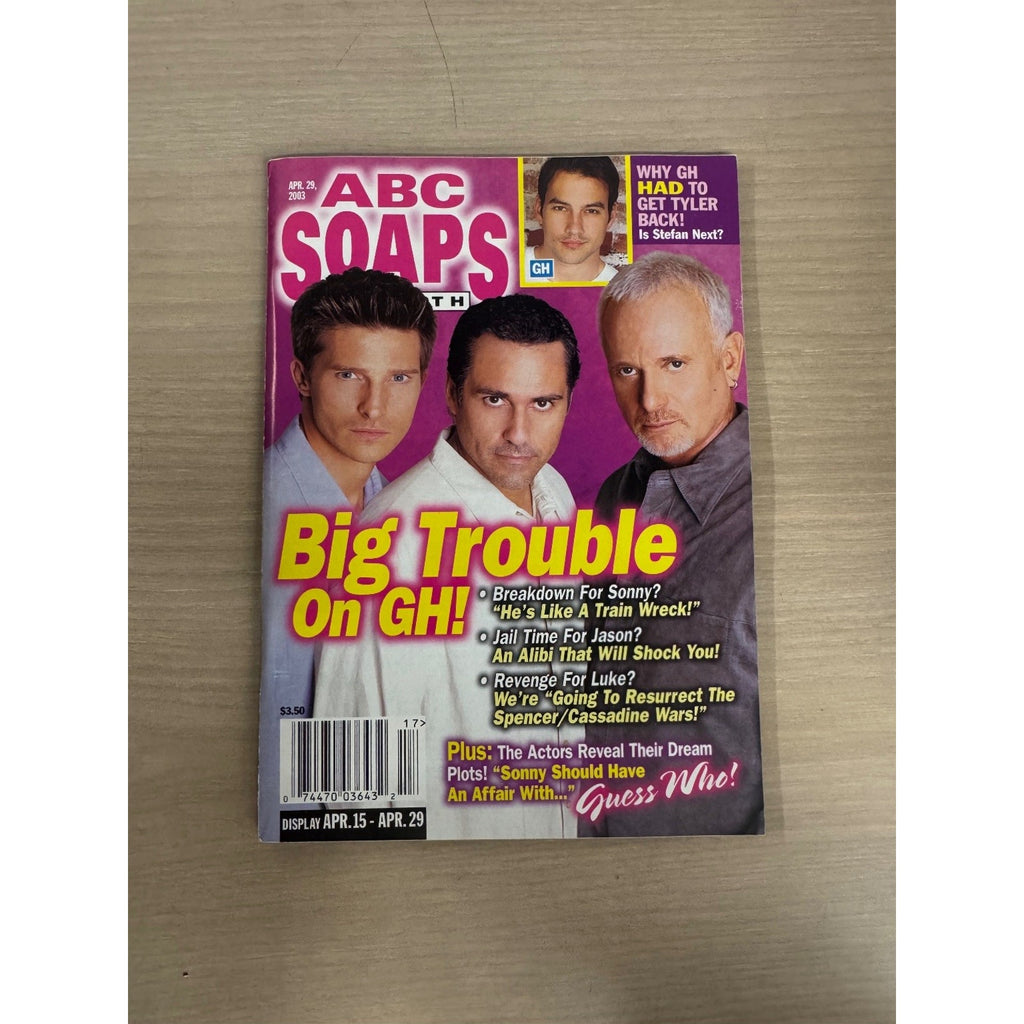 ABC Soaps In Depth Magazine April 2003 GH Big Trouble Sonny Jason Luke Bauer