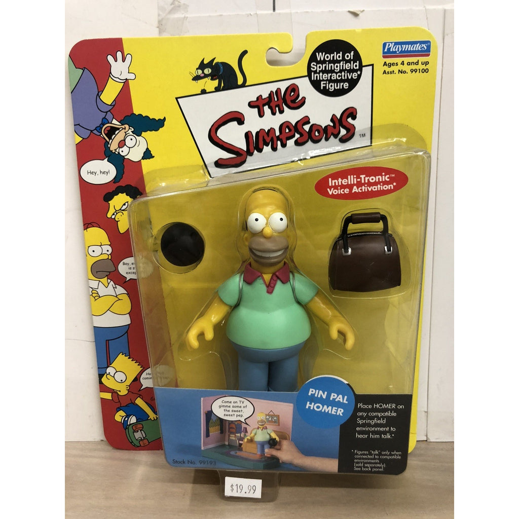 The Simpsons World Of Springfield Pin Pal Homer Action Figure Playmates