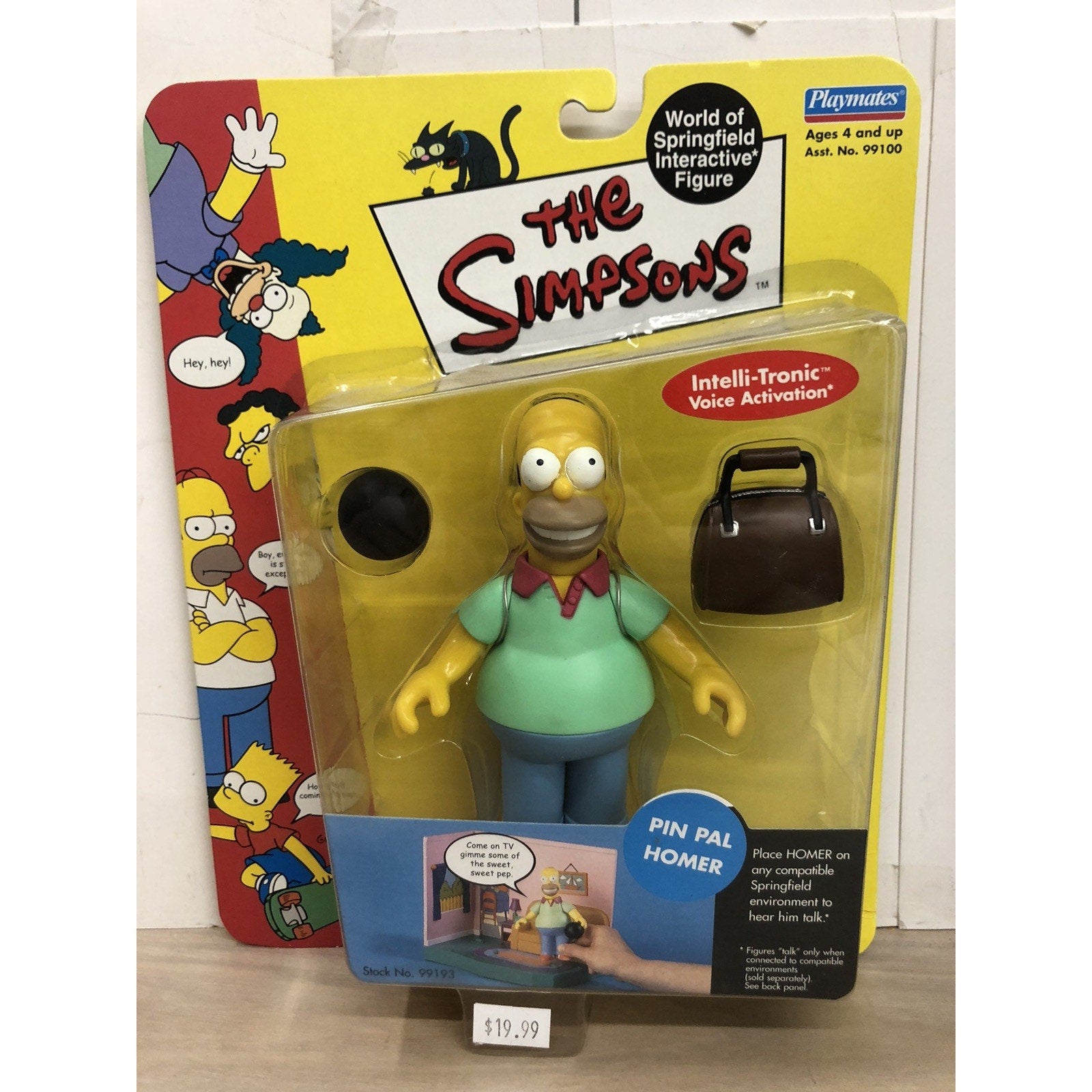 The Simpsons World Of Springfield Pin Pal Homer Action Figure Playmates