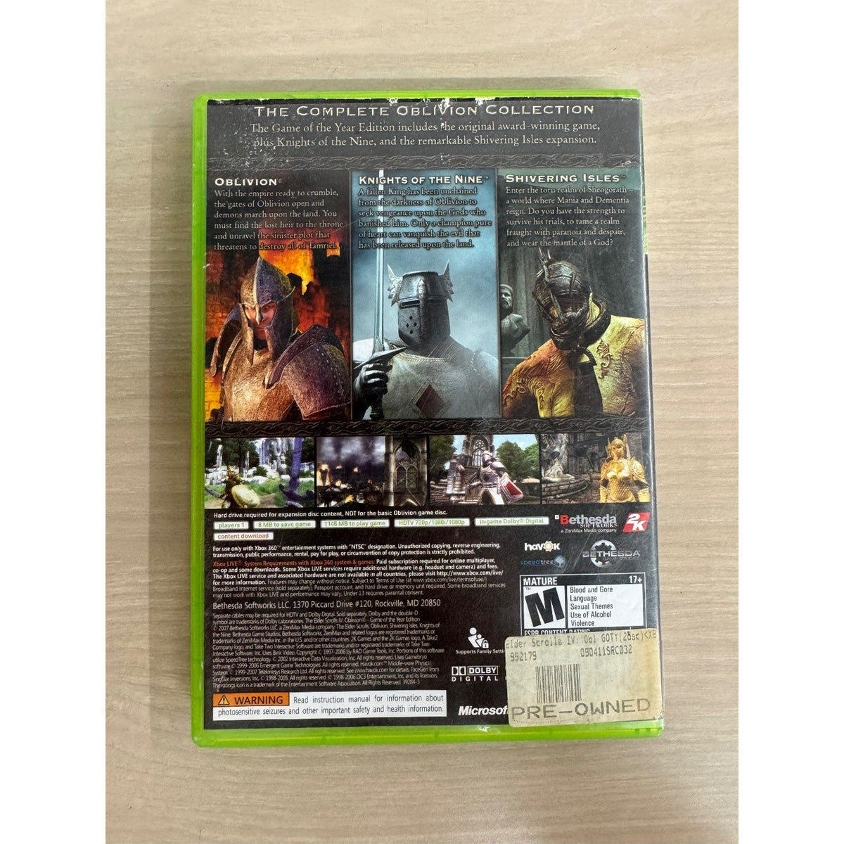 The Elder Scrolls IV: Oblivion Game of the Year Edition Xbox 360 Video Game RPG