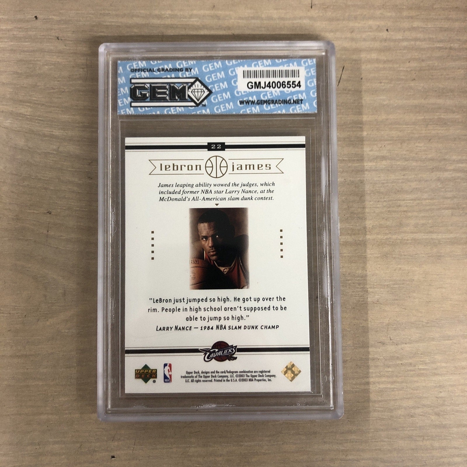 LeBron James 2003-2004 Upper Deck Box Set #22 Rookie GEM 10