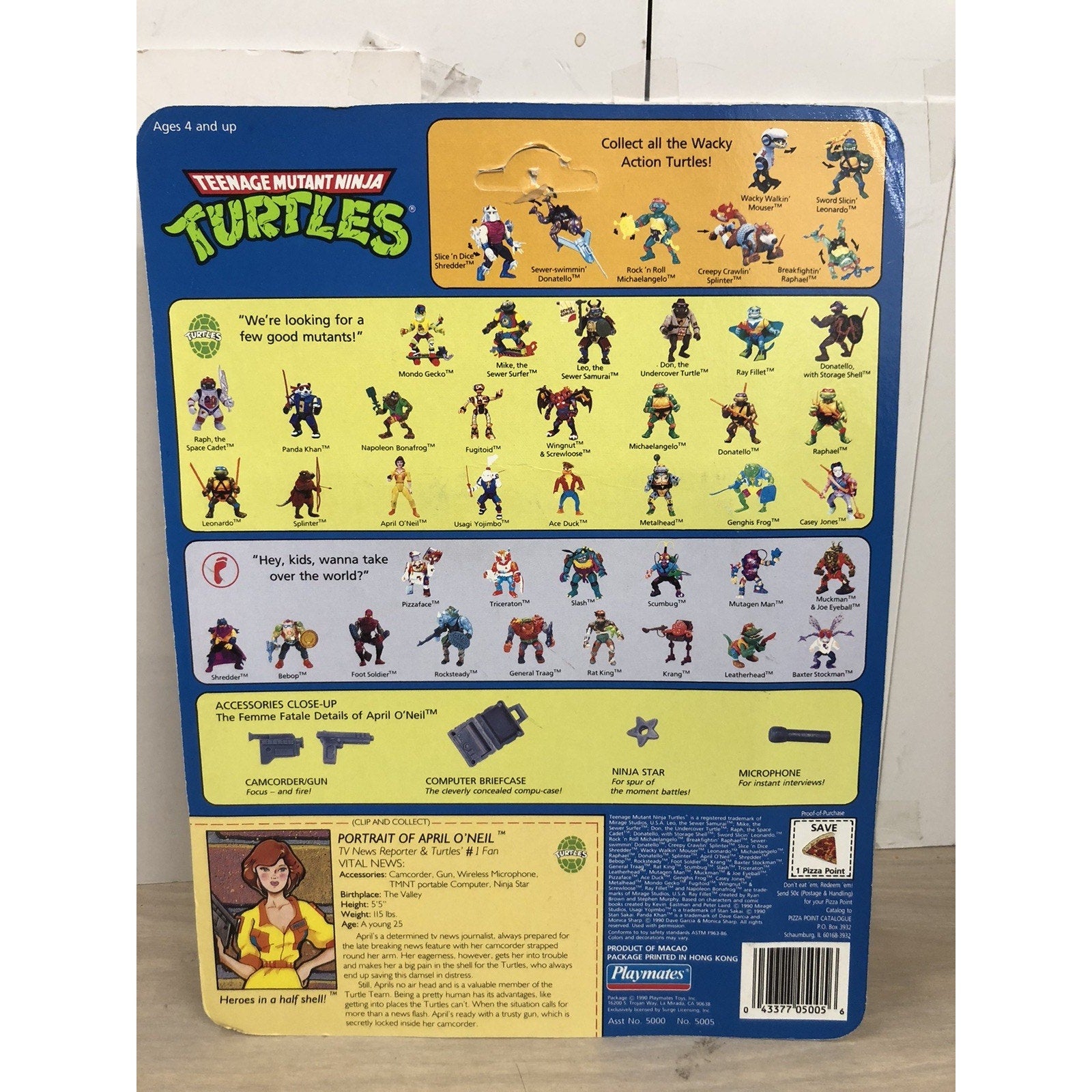 Vintage 1990 April O'Neil TMNT Teenage Mutant Ninja Turtles Playmates Figure