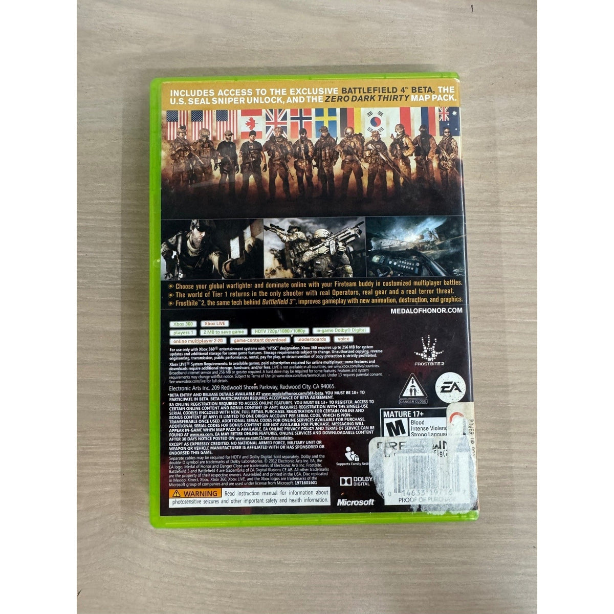 Medal of Honor Warfighter Limited Edition Xbox 360 Video Game FPS Online