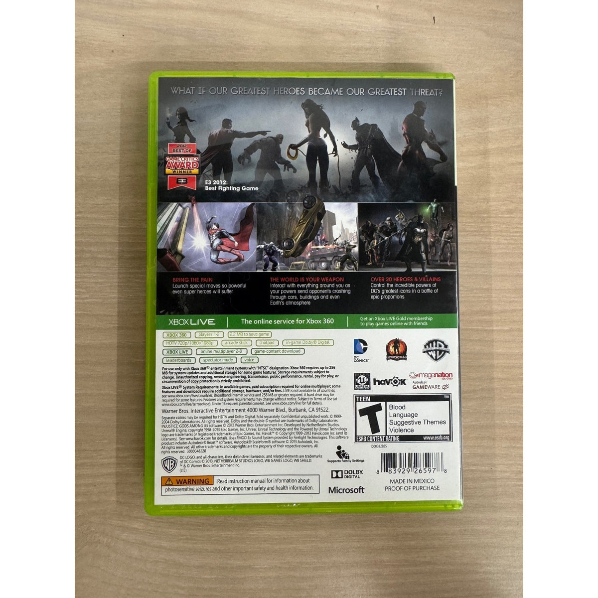 Injustice Gods Among Us Xbox 360 Video Game DC Comics Fighting