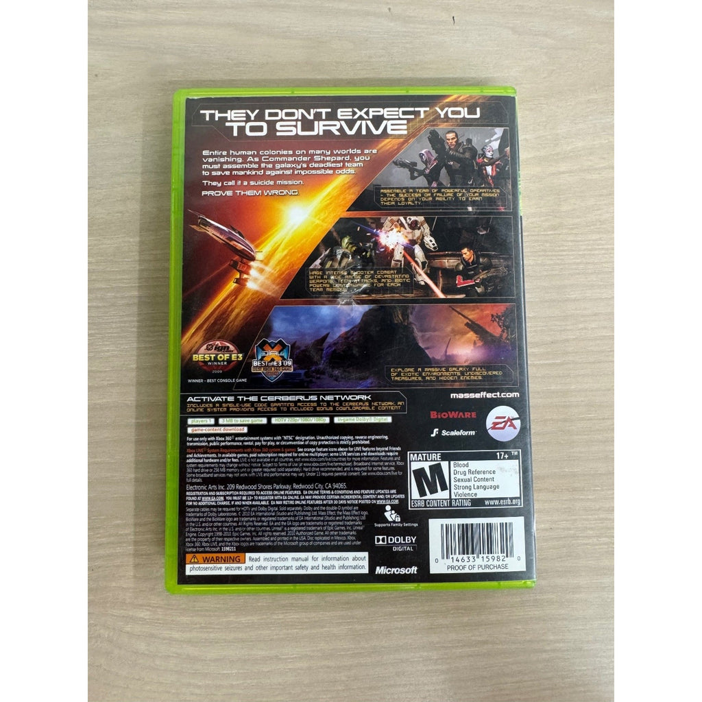 Mass Effect 2 Xbox 360 Video Game Action RPG Sci-Fi NTSC