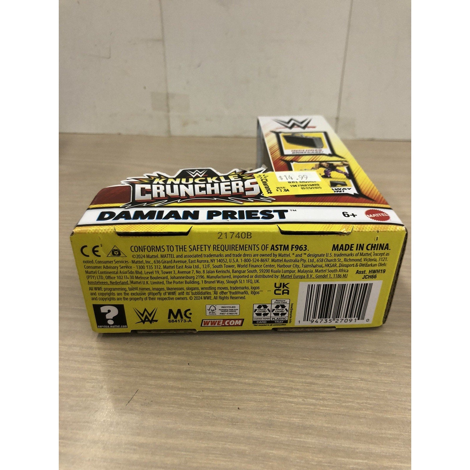 2024 Mattel WWE Knuckle Crunchers Damian Priest Includes Briefcase, New Sealed