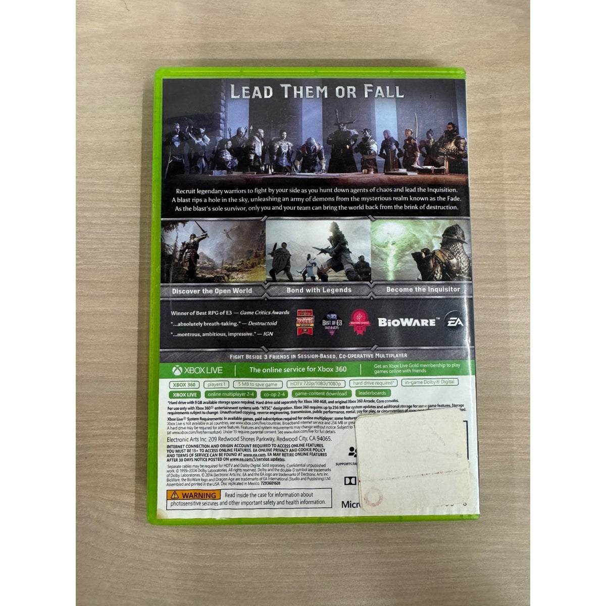 Dragon Age Inquisition Xbox 360 Video Game RPG Fantasy Action