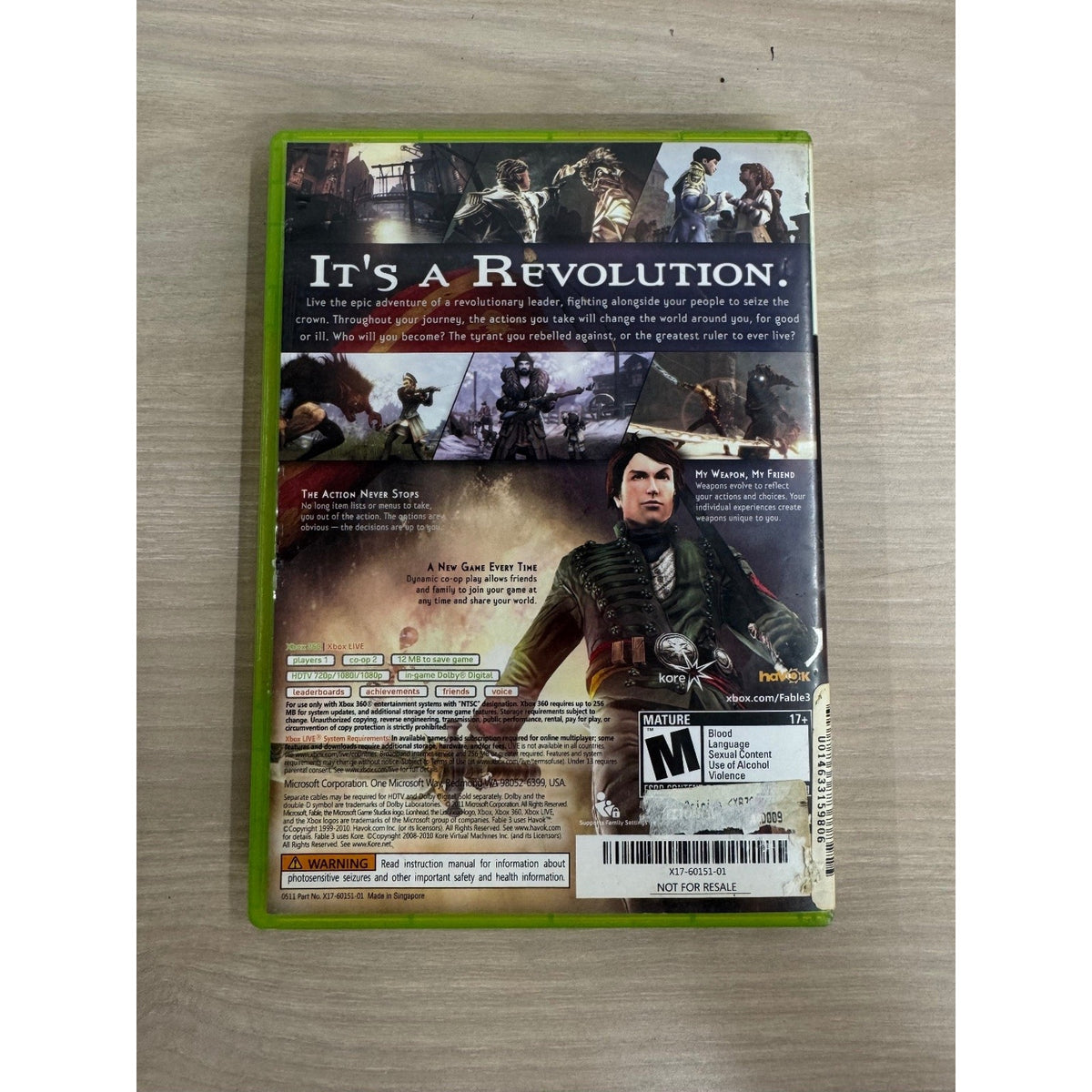 Fable III Xbox 360 Video Game Action RPG Adventure NTSC Online Co-op