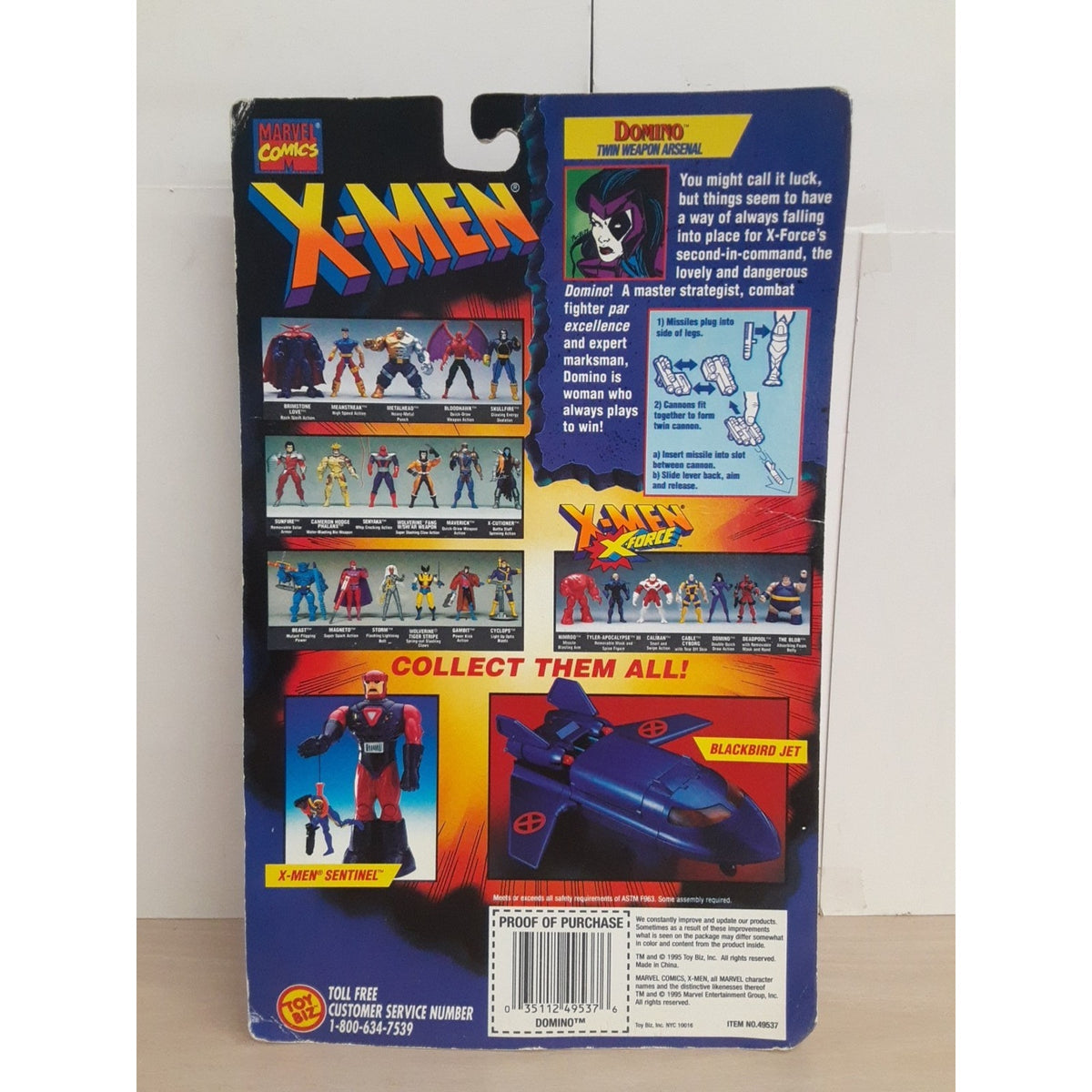 1995 ToyBiz Marvel X-Men X-Force Series Domino Action Figure