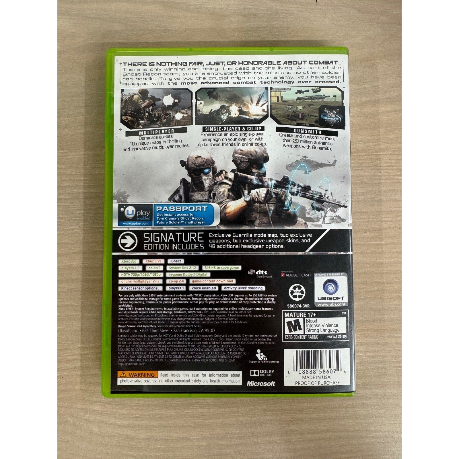Tom Clancy's Ghost Recon Future Soldier Signature Edition Xbox 360 Video Game