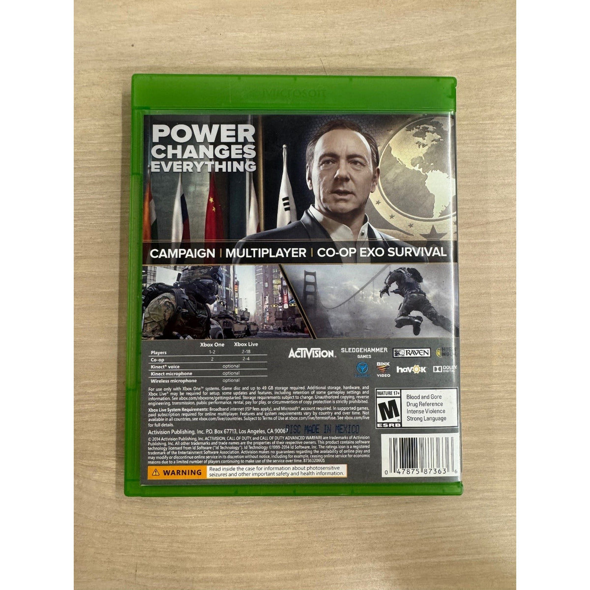 Call of Duty: Advanced Warfare Xbox One Video Game FPS Multiplayer