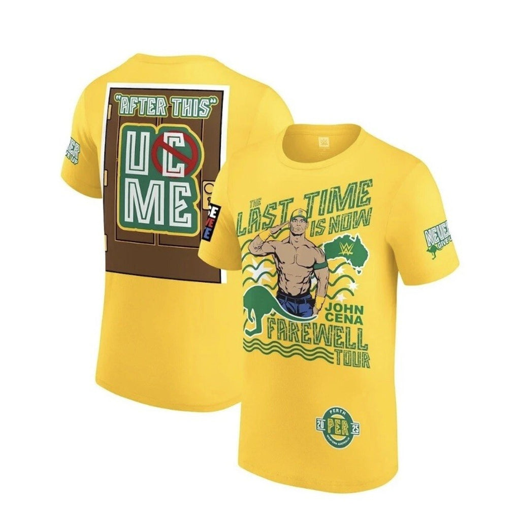 WWE John Cena Farewell Tour 2025 Perth Yellow T-Shirt 2XL