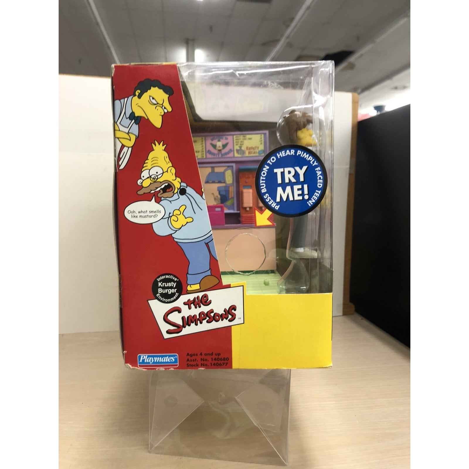 Simpsons Krusty Burger Pimply Faced Teen Action Figure Interactive Playmates New