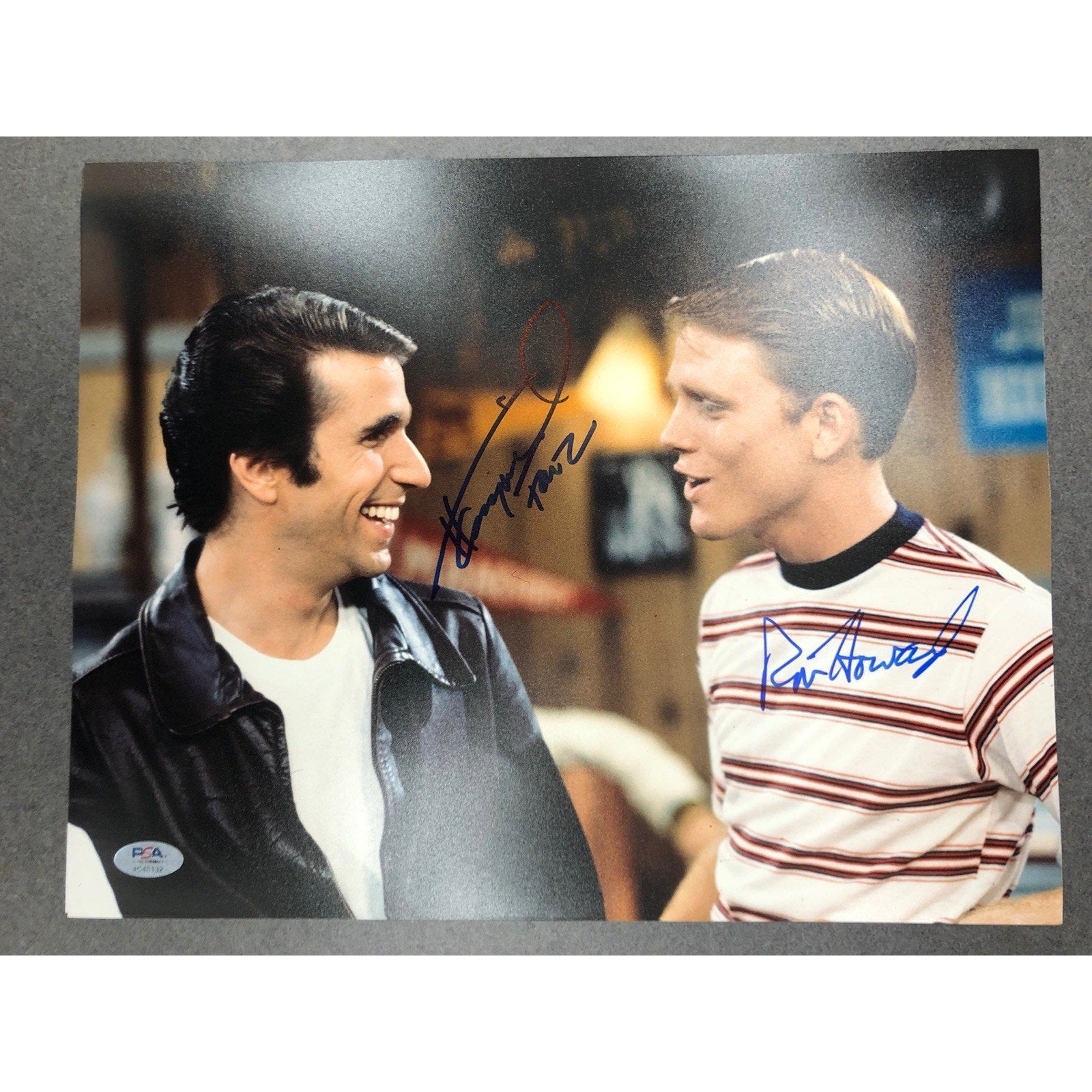 Henry Winkler & Ron Howard Happy Days Fonzie & Richie signed 11X14 PSA Autograph