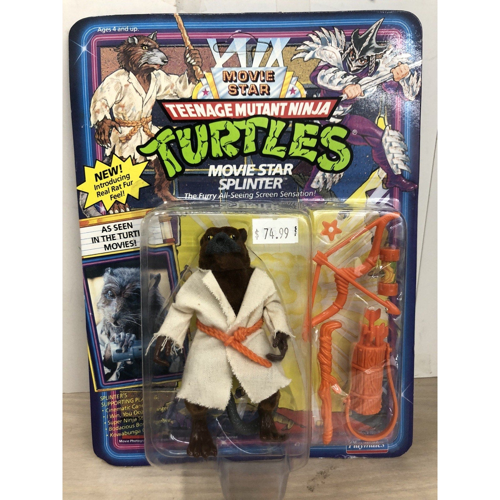 TMNT TEENAGE MUTANT NINJA TURTLES MOVIE STAR SPLINTER 1992 UNPUNCHED