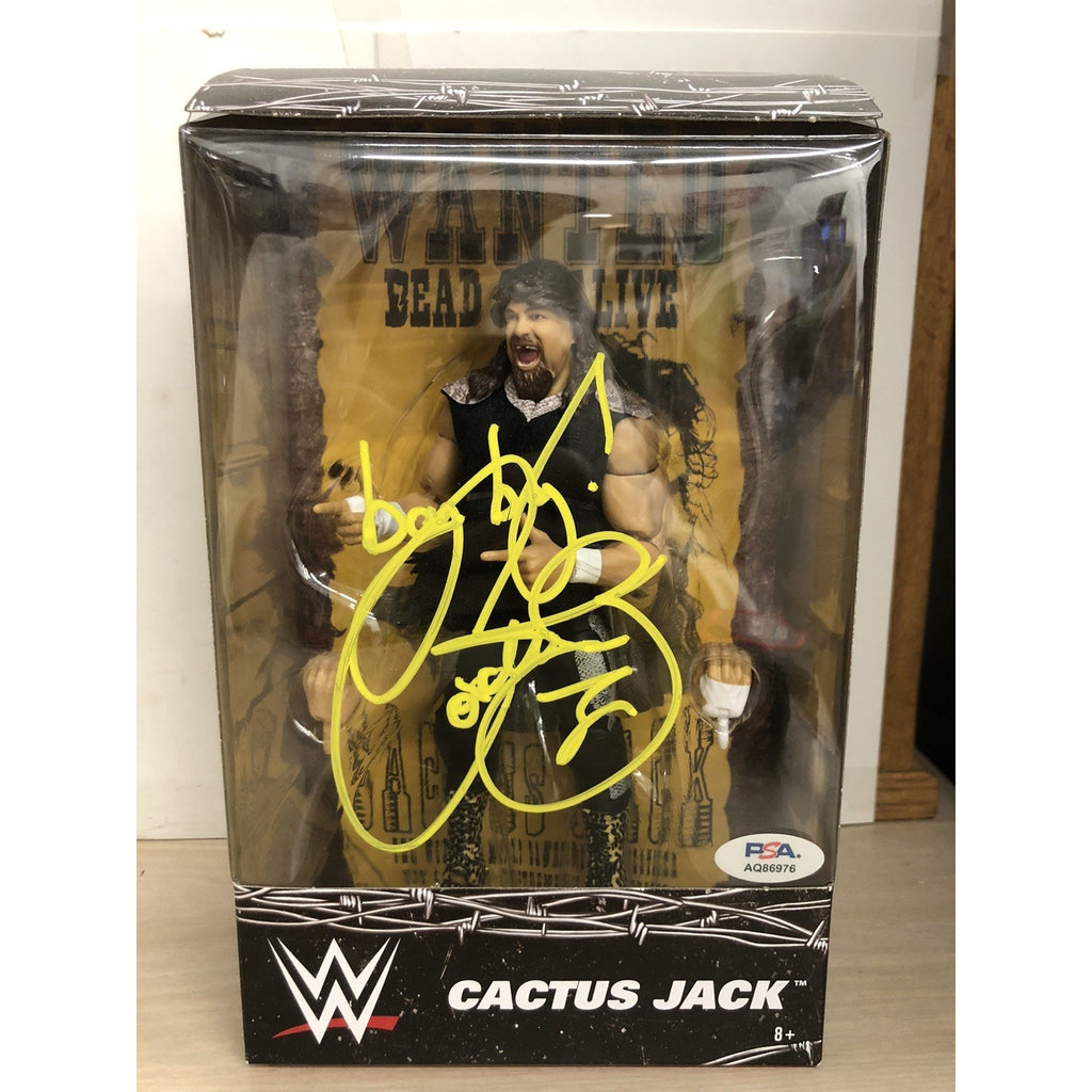 Cactus Jack (WCW) - WWE Elite SIGNED AUTO Mattel Mick Foley W/ PSA CoA 3 Faces