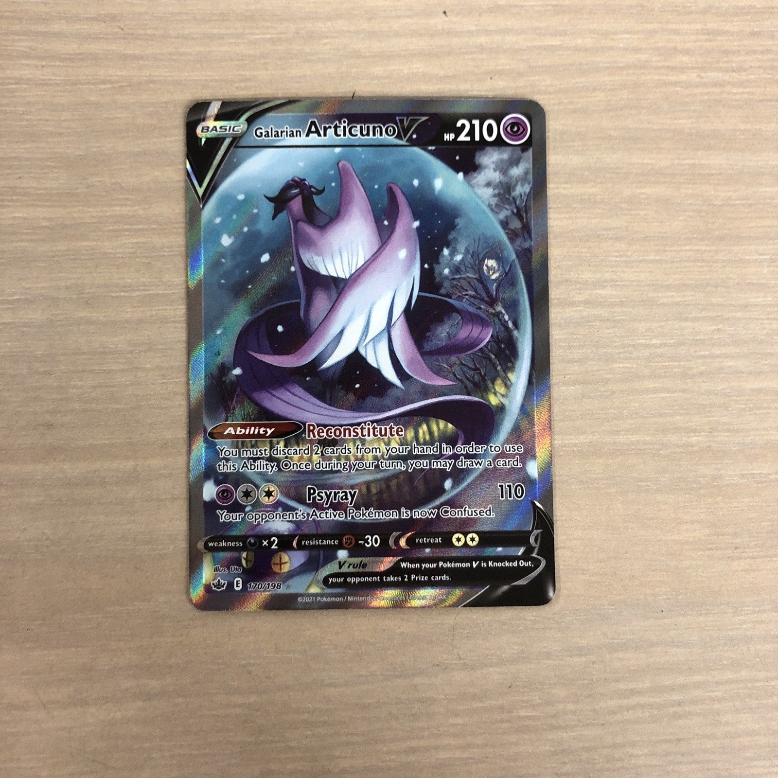 Galarian Articuno V (Alternate Full Art) 170/198 Swsh06: Sword & Shield -...