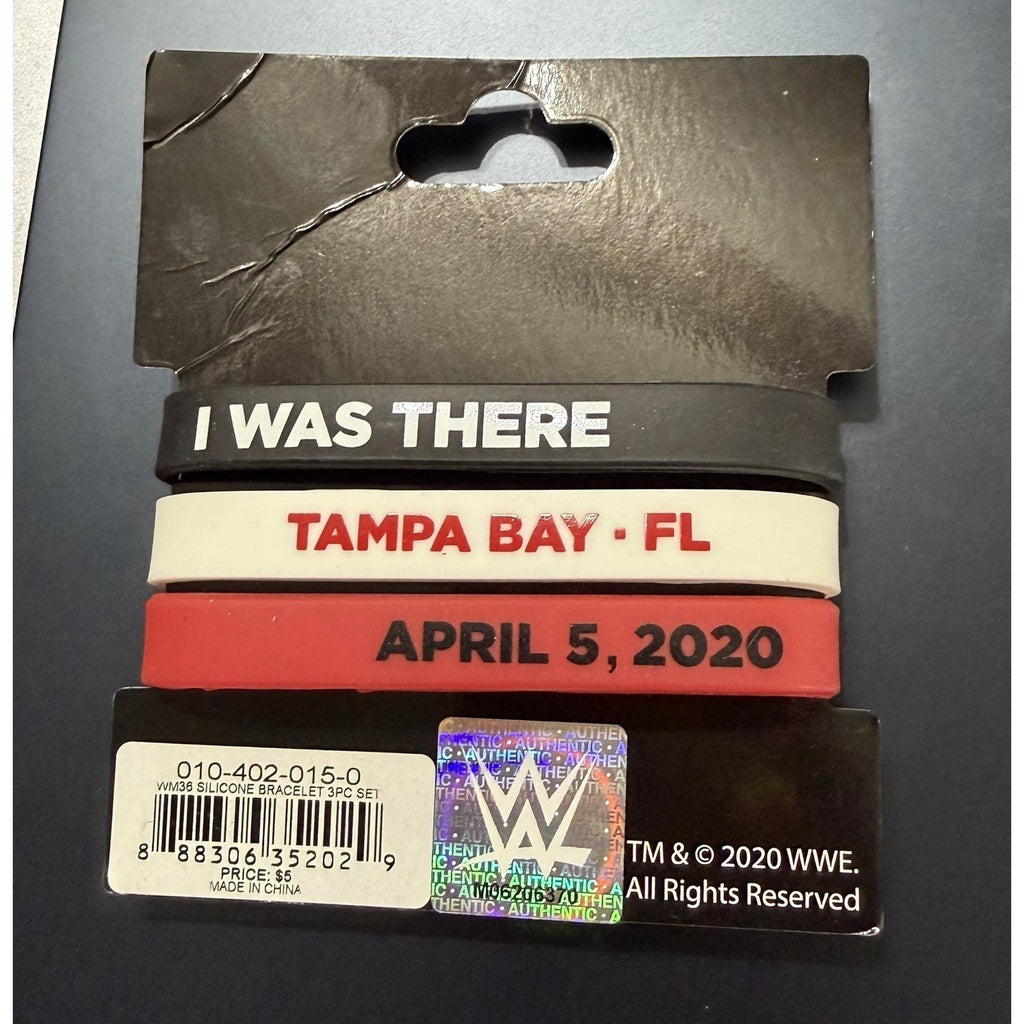 WWE WrestleMania 36 WM36 Tampa Bay Silicone Wristband Set I Was There 2020
