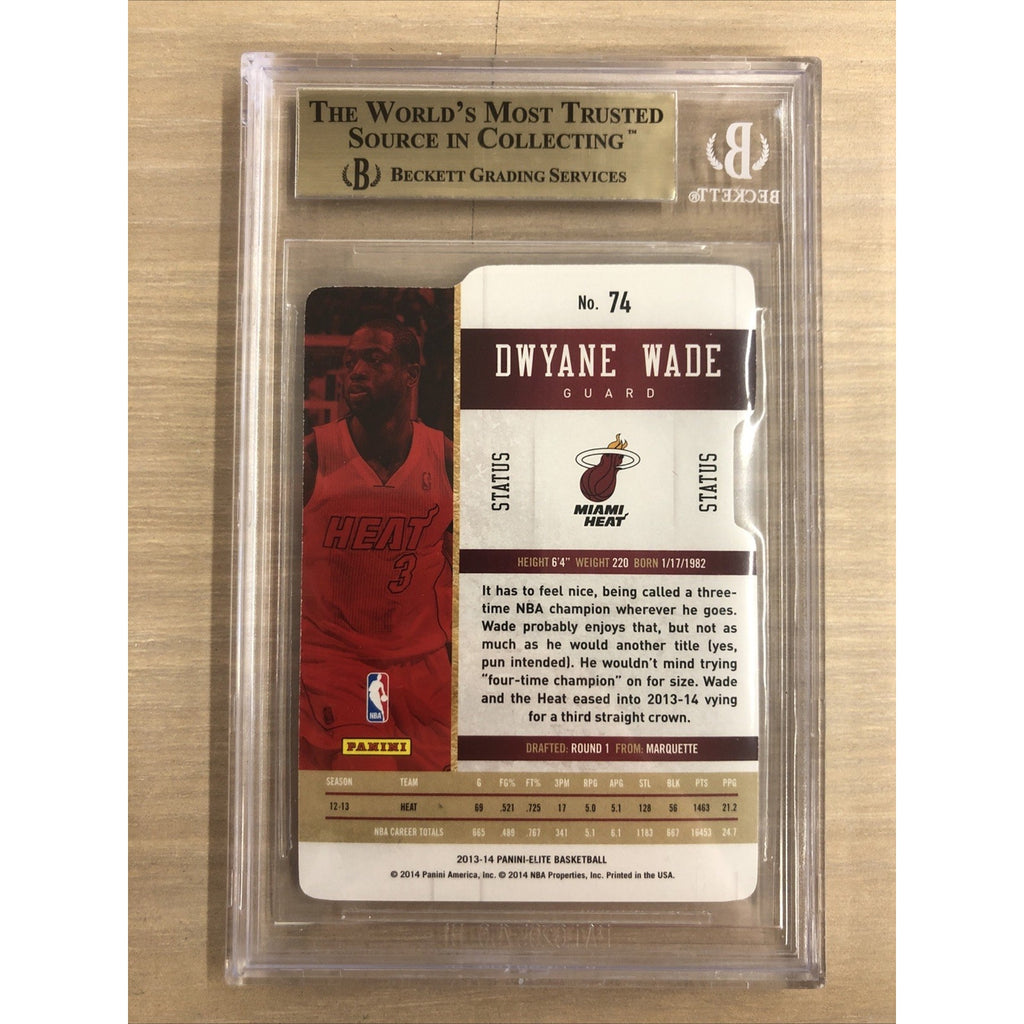2013-14 Panini Elite Basketball Dwayne Wade Status Gold /24 BGS 9.5