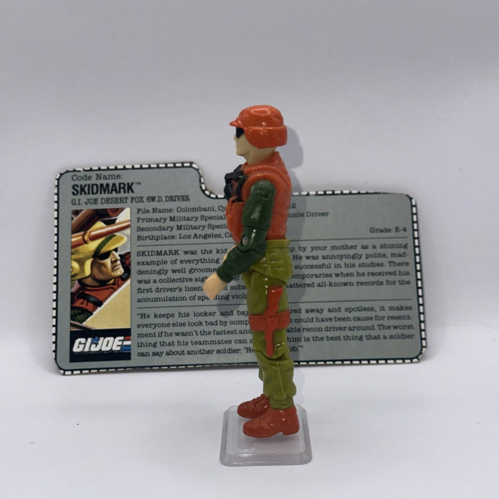 Vintage GI Joe Skidmark Complete 3.75" Action Figure Desert Fox Driver 1988 ARAH