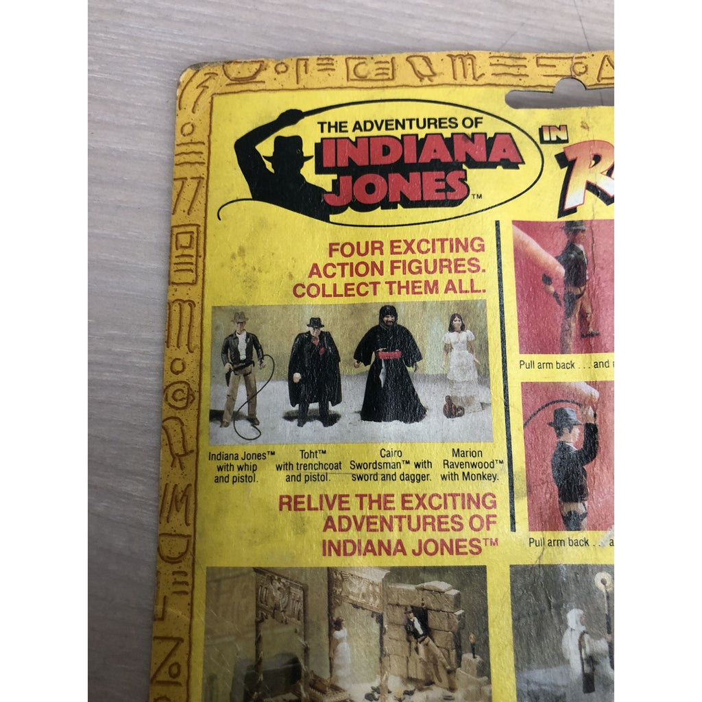 1982 Kenner Indiana Jones ROTLA Indiana Jones Action Figure 4 Back Card See Pics