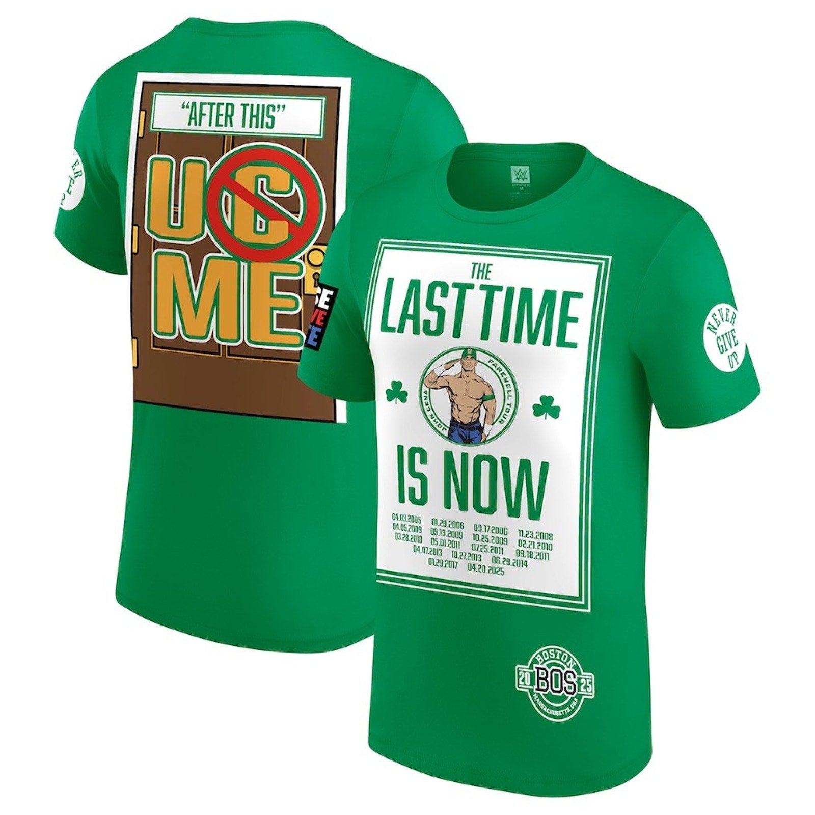 WWE John Cena Farewell Tour 2025 Boston Green T-Shirt 2XL