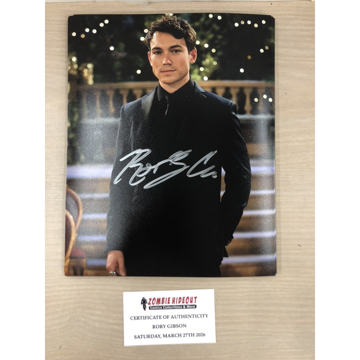 RORY GIBSON SIGNED 8x10 GENERAL HOSPITAL YOUNG & THE RESTLESS ACTOR AUTO COA