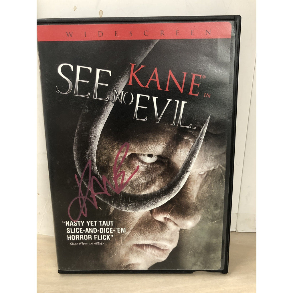 See No Evil KANE WWE Signed Autographed DVD Blockbuster Case No CoA