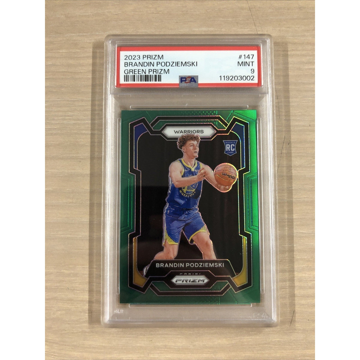 2023-24 Panini Prizm Basketball Brandin Podziemski Green Prizm PSA 9