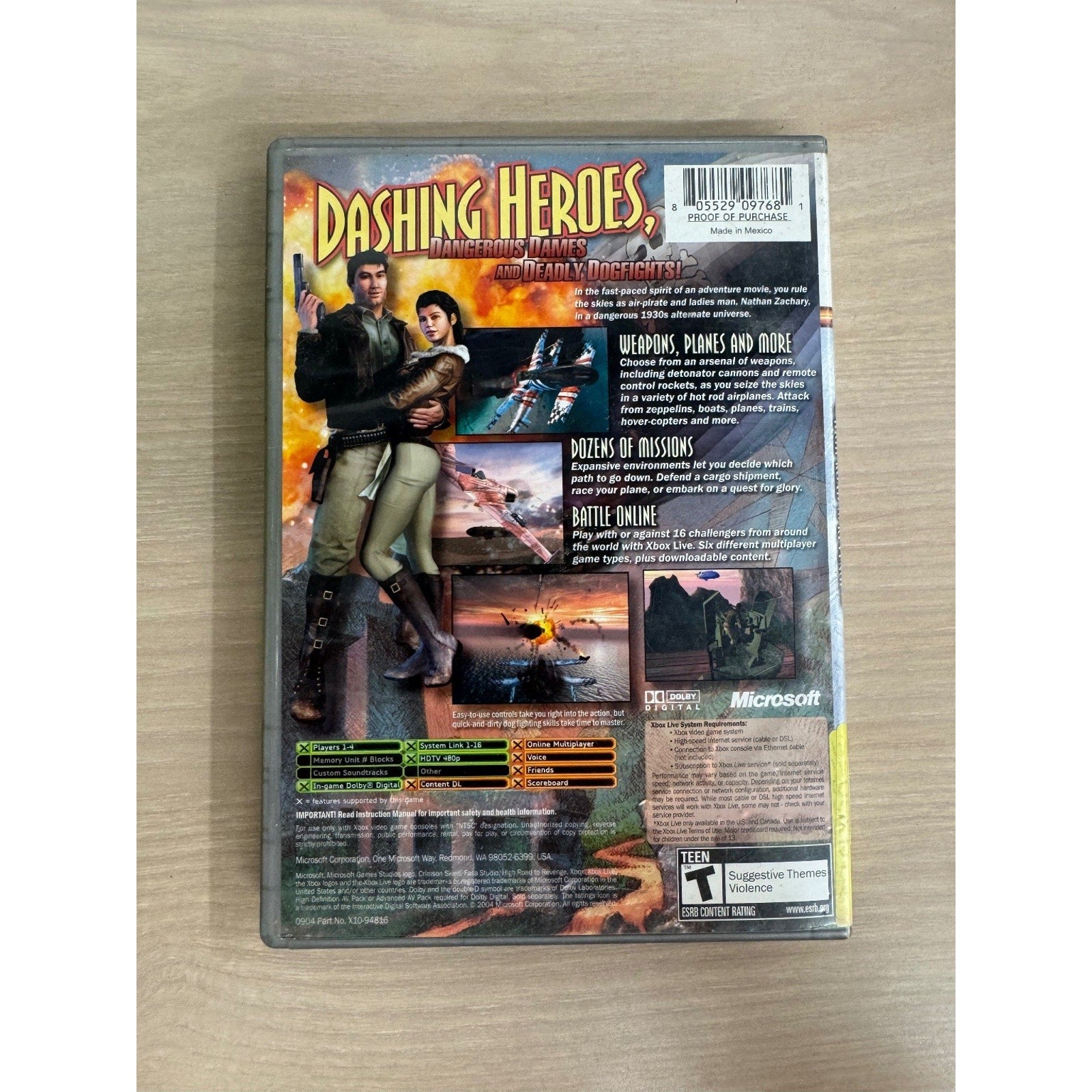 Crimson Skies: High Road to Revenge Platinum Hits Xbox Video Game Action